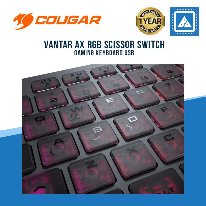 COUGAR VANTAR AX RGB SCISSOR SWITCH GAMING KEYBOARD USB COUGAR VANTAR AX RGB SCISSOR SWITCH GAMING KEYBOARD USB